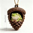 thumbnail image 2 of 3D Frog Acorn Ornament, Woodland Christmas Decor with Realistic Animal Figure, Resin Hanging Ornament for Christmas Tree, Home, Party Decor 2026 New, 2 of 5