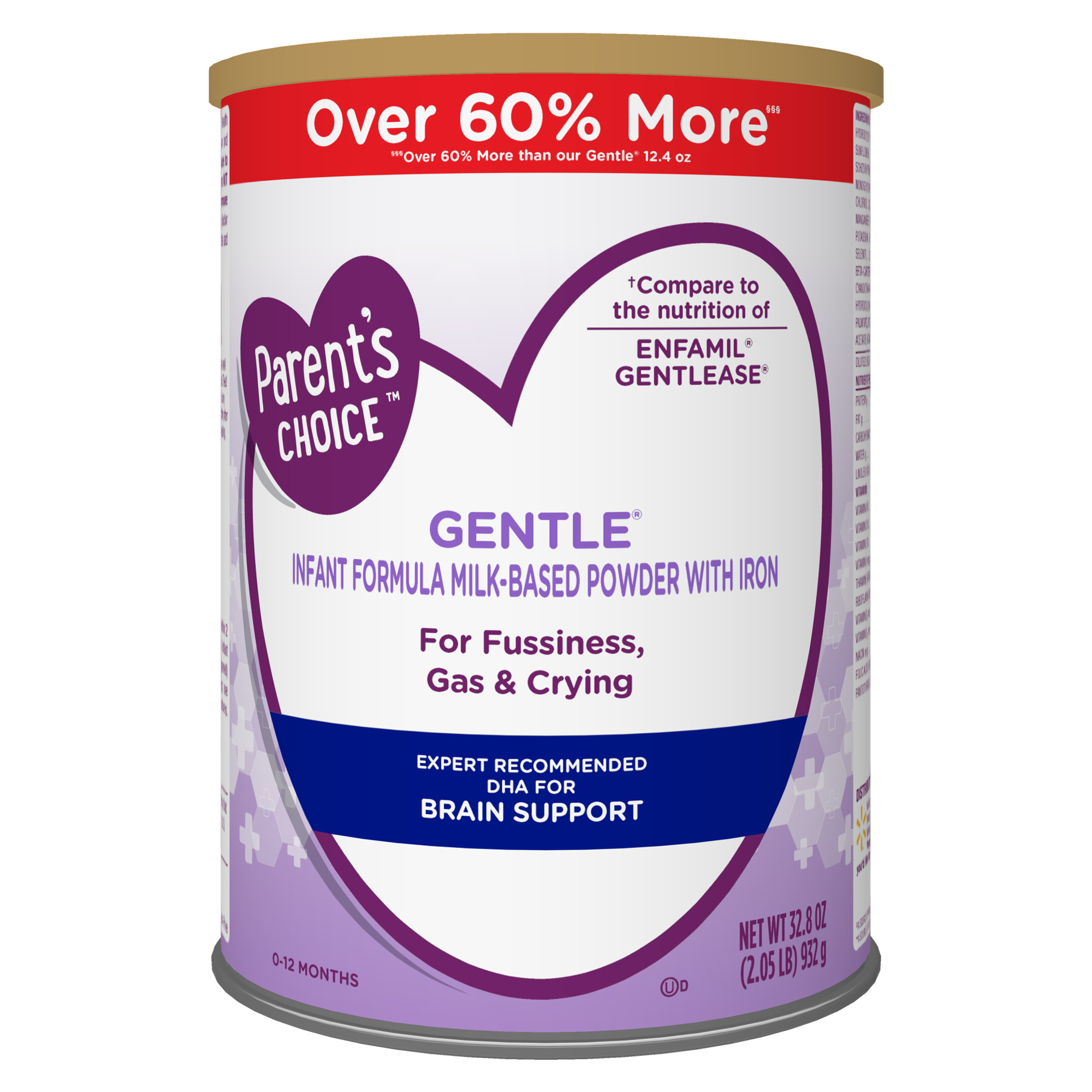 (Paquete de 4) Fórmula Infantil en Polvo Parent's Choice Gentle con Hierro; para Molestias, Gases y Llanto, 32.8 oz 2