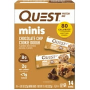 Quest Nutrition, Mini Protein Bars, Low Carb, Chocolate Chip Cookie Dough, 14 Count