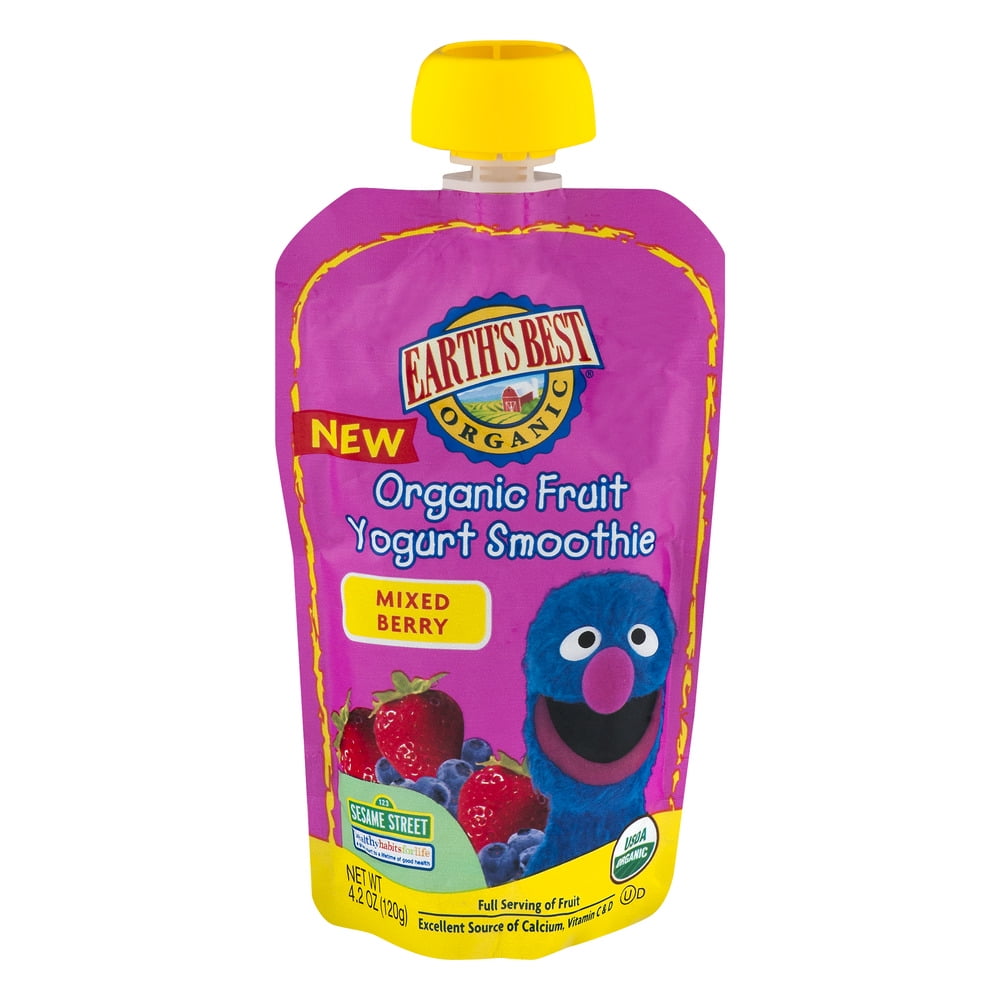 Earth's Best Organic Sesame Street, Mixed Berry Toddler Fruit Yogurt