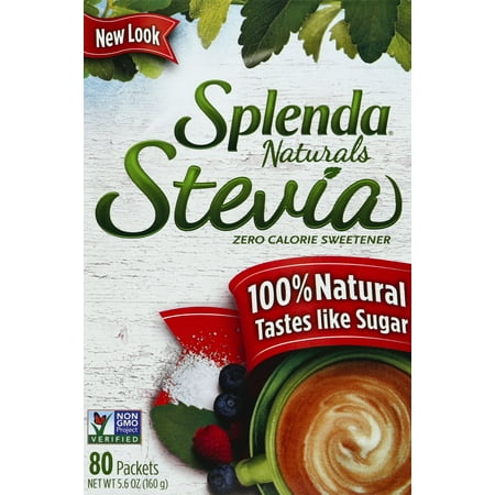 SPLENDA Naturals Stevia Sweetener, 80ct packets Zero Calorie Stevia (Best Zero Calorie Foods)