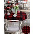 thumbnail image 6 of Outdoor Tablecloth with Umbrella Hole Zipper Red Black Buffalo Plaid Round Tablecloth 54" Waterproof Outside Table Cloth Farmhouse Geometric Checkered Patio Table Cover Tablecloths for Picnic Party, 6 of 8