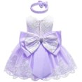 thumbnail image 1 of Sylvamorning Robe pour Nouveau-Née Fille Robe Tutu de Princesse Robe de Fête d'Anniversaire + Bandeau, 1 of 7