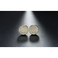 thumbnail image 3 of Round Stud Earrings for Women 3D CZ Iced Out White Gold Plated Ginger Lyne Collection, 3 of 5