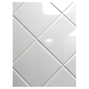 4x4 White Glossy finish Ceramic Subway Tile Shower Walls Backsplashes (10SF FULL BOX 80PCS)