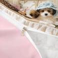thumbnail image 4 of Homewish Cute Maltese Dog Twin Duvet Cover,Pink Peony Flower Twin Bedding,Cream,Pink Reversible,2pcs,1 Duvet Cover and 1 Pillowcase, 4 of 6