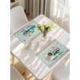 thumbnail image 5 of Easter Placemats Set of 6, Green Truck Rabbit Duck Butterfly Floral Wooden Placemats for Dining Table, Place Mats for Kitchen Tabletop, Waterproof Wipeable Dining Table Mats Set, 5 of 9
