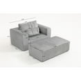 thumbnail image 2 of SEENYOO 62.6" Cloud Couch, Couch for Small Living Room, Modular Deep-Seat Floor Lounge Chair, Oversized All-Foam Corduroy with Ottoman, Compressed Shipping, Easy Assembly, Grey, 2 of 16