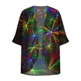 thumbnail image 3 of Camiseta de Verano de Manga Larga de Mujer Casual Carnaval Imprimir Cardigan de Gasa 3/4, 3 of 5