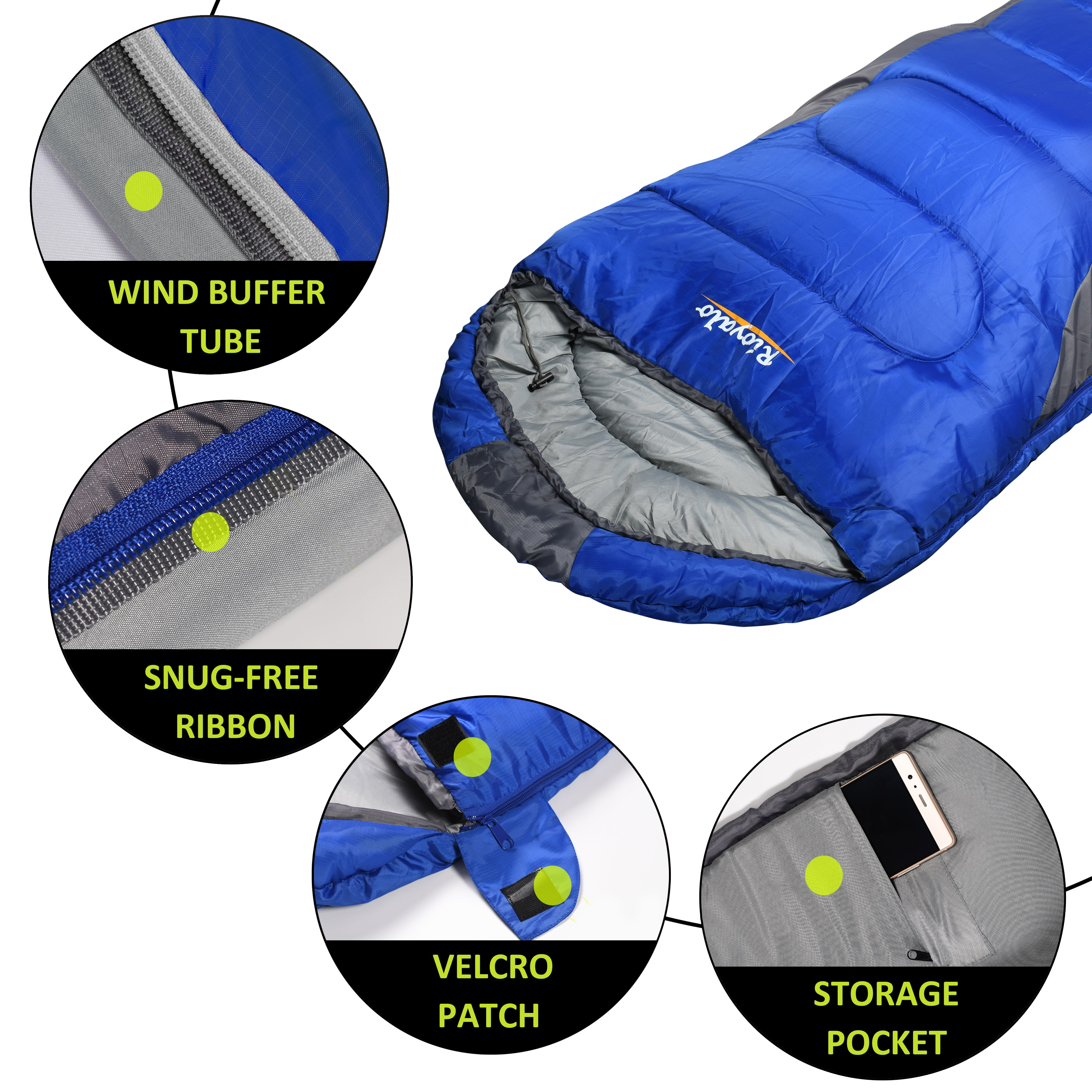 アウトドア寝具 h820099SleepingBag 8141-638j 0 Degree Winter Sleeping Bags for Adults Youth Camping