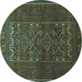 thumbnail image 1 of Ahgly Company Indoor Round Persian Turquoise Blue Traditional Area Rugs, 8' Round, 1 of 4