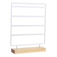 thumbnail image 2 of Segolike 5 Tier Earring Organizer Stand, Wooden Base, Display Rack, Jewelry Holder Organizer for Store, Tradeshow, Photography Dresser White, 2 of 7
