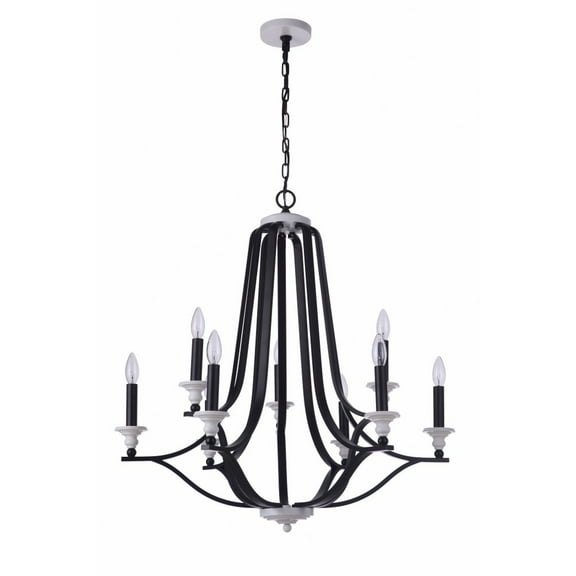 Craftmade 57629 Esme 9 Light 31" Wide Taper Candle Style Chandelier - Flat Black / Matte