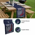 thumbnail image 5 of Navy Blue American Flag Table Runner - 48 Inch Long, Kitchen Dining Table Runner Dresser Scarves, Abstract Red Hockey Stripes Us Flag Farmhouse Decor for Coffee Tables Wedding Party Banquet, 5 of 8