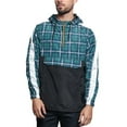 thumbnail image 1 of G-Style USA Men's Plaid Checkered Anorak Windbreaker Jacket JK5008 - Teal - 4X-Large, 1 of 6