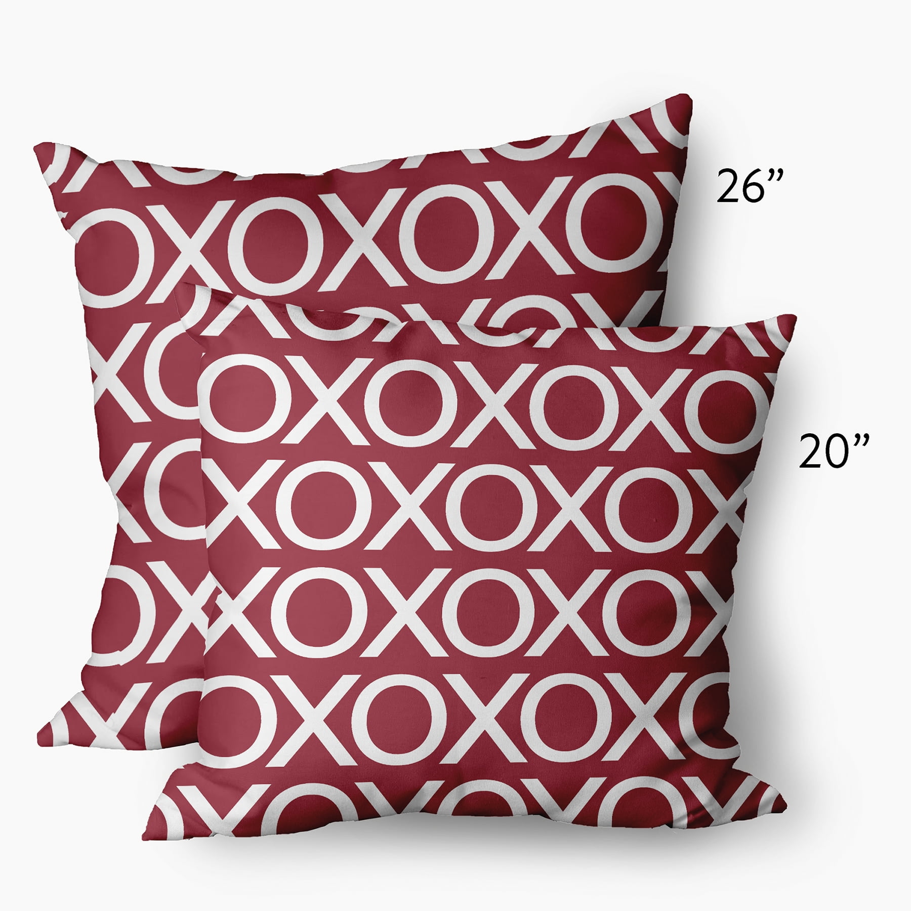 Simply Daisy 20 inch Hugs and Kisses Valentines Indoor/Outdoor Throw Pillow