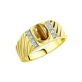thumbnail image 4 of Rylos Yellow Gold Plated Silver Classic 8X6MM Oval Tiger Eye & Sparkling Diamond Ring - Birthstone Jewelry for Men -Size 9, 4 of 8