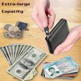 thumbnail image 5 of Cartera De Cuero Plegable Con Cremallera Para Hombre, Delgada, Con Bloqueo Rfid, 5 of 5