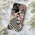 thumbnail image 5 of Pink Aesthetic Collage Phone Case, Checkerboard Lips 8 Ball Pearls Art Cover, Edgy Y2K Style for iPhone 17 16 15 14 13 12 11 Pro Plus Mini, 5 of 6