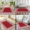 Cherry Red Square 4'x6' Area Rugs Graphic Retro Red White Checkered ...