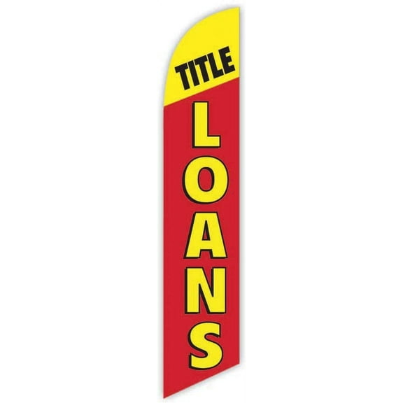 Cobb Promo Title Loans Red Advertising Feather Flag 12ft - Replacement Flag Only Without Poleset