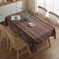 thumbnail image 2 of Brown Boho Tribal Hexagons and Stripes Pattern Rectangle Tablecloth 60"x84",Waterproof Polyester Rectangle Table Cloth, Wipeable Spillproof Polyester Tablecloth for Dining, Camping, Indoor and Outdoor, 2 of 5