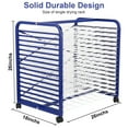 thumbnail image 2 of Mobile Art Drying Rack - 16 Removable Metal Shelves, Lockable Wheels, Wall Mount/Tabletop - Paint & Craft Storage Organizer, Includes Clips & Labels, Blue, 26" x 18" x 26" - 16th Floor United States, 2 of 8