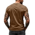 thumbnail image 5 of Hearthz Mens Shirts Casual Moisture Wicking Breathable Mens Athletic Shirts V Neck Men Shirts Short Sleeve Basic Baseball Jersey Brown XXXL, 5 of 7