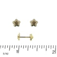 thumbnail image 2 of 18K Solid Yellow Gold Puffy Satin Finish Star Covered Screwback Earrings, 2 of 3
