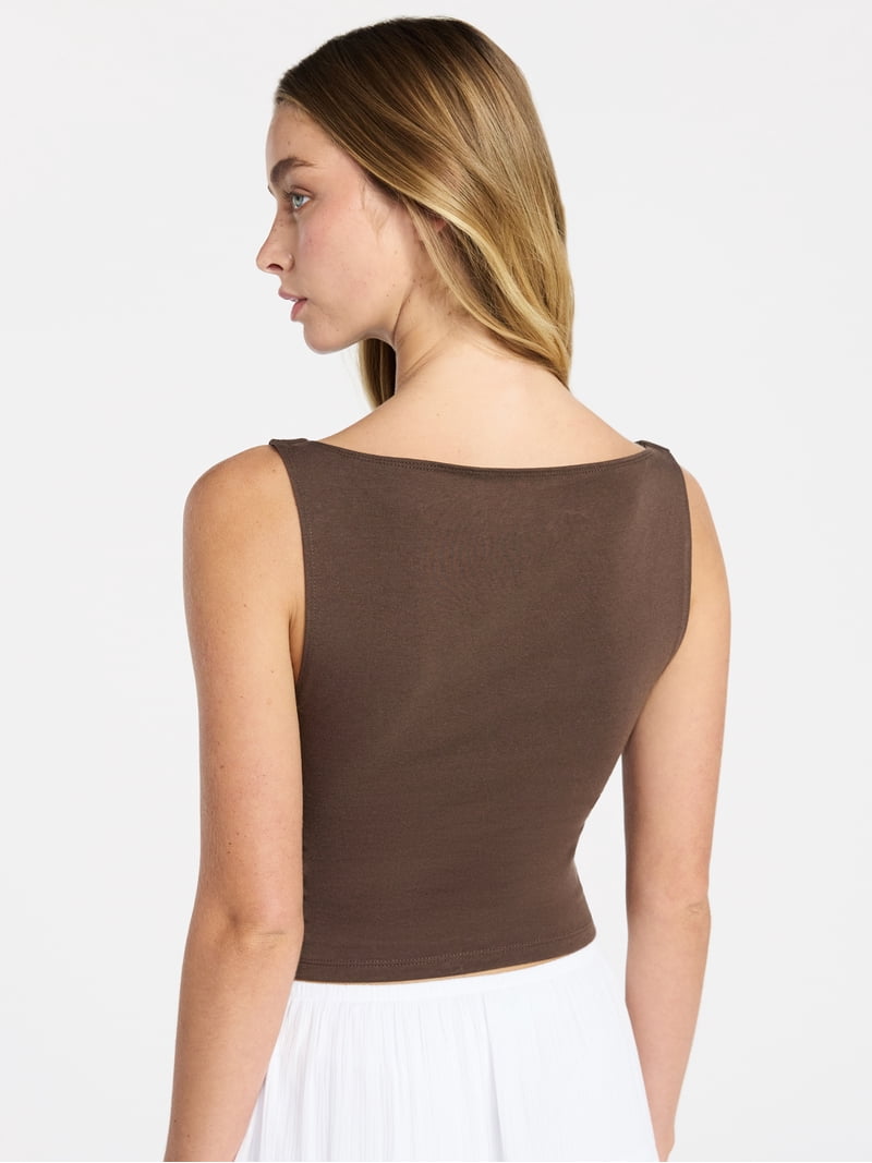 No Boundaries Boat Neck Cami, Women's - Walmart.com