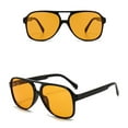 thumbnail image 3 of Gafas de sol estilo aviador vintage para mujer y hombre, gafas de sol estilo años 70, lentes amarillas de gran tamaño retro que brindan una protección superior, 3 of 5