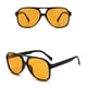thumbnail image 3 of Gafas de sol estilo aviador vintage para mujer y hombre, gafas de sol estilo años 70, lentes amarillas de gran tamaño retro que brindan una protección superior, 3 of 5