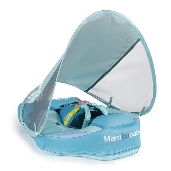 Anillo de natación Mambobaby Flotador de natación para bebé no inflable Flotador de natación para bebé suave e impermeable Entrenador de natación agradable para la piel con flotador de cola + toldo so Mambobaby Anillo de natación