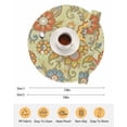 thumbnail image 6 of 13 Inch Round Placemats Set of 6, Gray Green Boho Floral Non Slip Heat Insulation PP Table Mats, Vintage Abstract Art Ethnic Flowers Washable Place Mats for Kitchen Dining Party Table Decor, 6 of 7