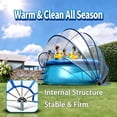 thumbnail image 7 of 16FT Retractable Pool Cover with Fiberglass Poles, Transparent PVC Film Pool Enclosure, Outdoor Pool Fence for Above-Ground Pools, Quick Installation, Solar Heating & Debris Protection, 7 of 7