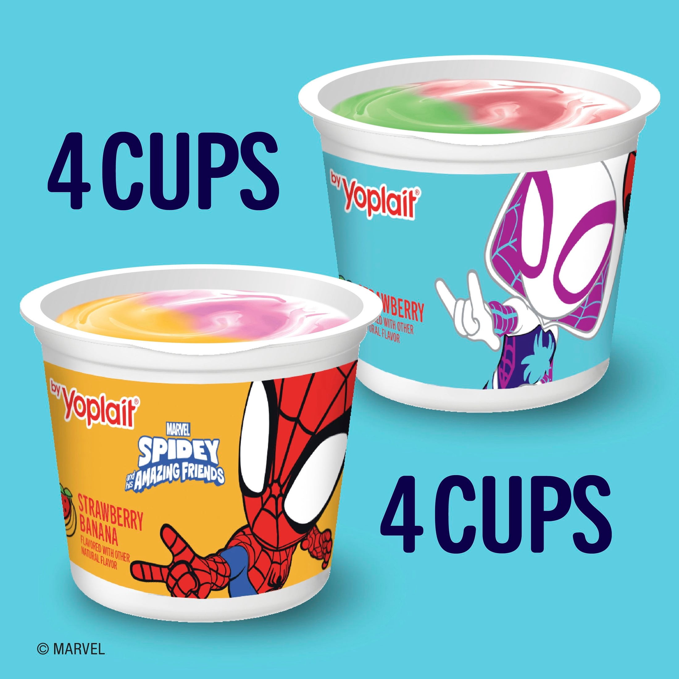 Yoplait Low Fat Yogurt Variety Pack, Marvel Spidey and His Amazing Friends, 8 Count, 32 oz