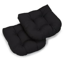 19-inch U-Shaped Twill Tufted Dining Chair Cushion (Set of 2)-Color:Black