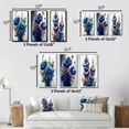 thumbnail image 4 of Designart "Lively Blue Flower Bouquet I" Floral & Botanical Framed Wall Art Set Of 3 - Blue Bouquet Frame Gallery Set For Office Decor, 4 of 6