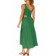 thumbnail image 5 of SAYOO vestidos largos acampanados para mujer 2022, verano sin mangas de un hombro fruncido Color sólido recorte de una pieza SAYOO casual, 5 of 6