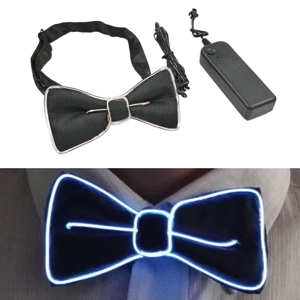 Pajarita , pajarita LED novedad que en divertida rave baile hombres , Blanco Yotijar Pajarita resplandeciente