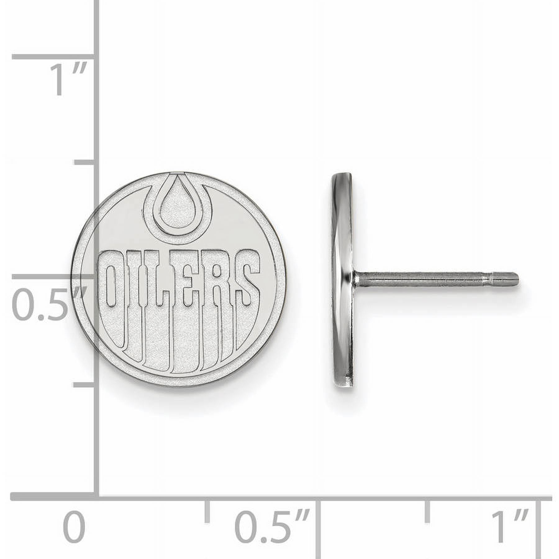 LogoArt 10 Karat White Gold NHL Edmonton Oilers Small Post Earrings - image 2 of 5