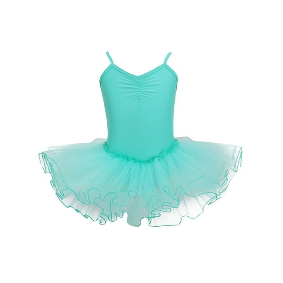 iiniim Kids Girls Spaghetti Straps Ballet Dance Tutu Dress Gymnastic Leotard Skater Skirt