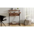 thumbnail image 4 of FITUEYES Computer Mobile Workstation Desk Table with Monitor Shelf Study Writing Desk for Small Spaces, CD307005WG, 4 of 6