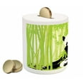 thumbnail image 2 of Panda Piggy Bank, Panda Bear in Bamboo Forest Jungle Oriental Nature Wildlife Tropic Cartoon Art, Ceramic Coin Bank Money Box for Cash Saving, 3.6" X 3.2", Lime Black White, by Ambesonne, 2 of 4