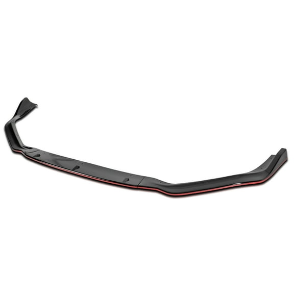 Spec-D Tuning Glossy Black Red Trim Front Bumper Lip Spoiler 3PC Compatible with 2014-2016 Lexus IS250 F-Sport