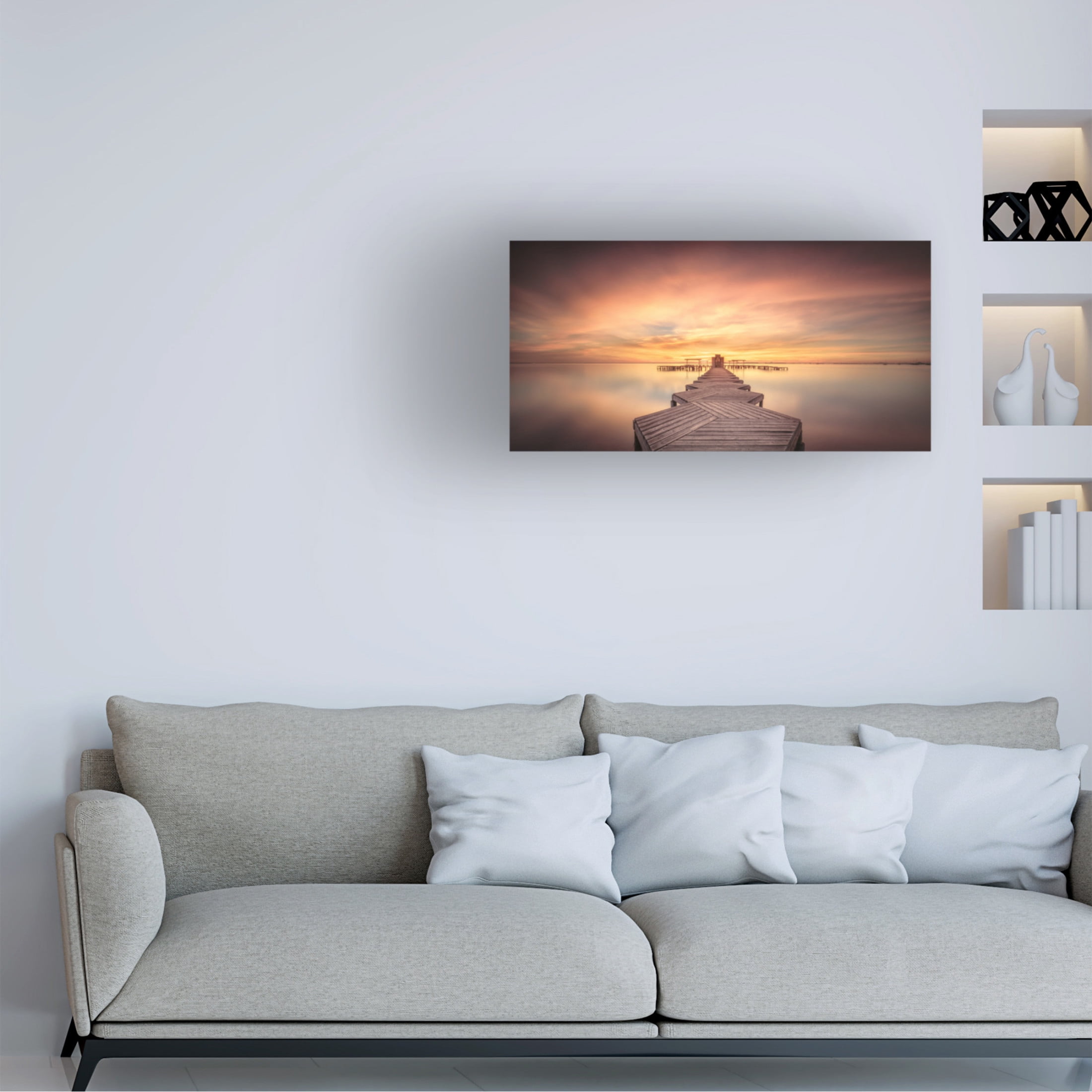 Canvas Wall Art - Doroteo Tobarra Narro 'Balneario' Wall Art for Living Room, Bedroom, or Office D?cor by Trademark Fine Art - 32 x 16 Inches