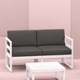 thumbnail image 5 of Mykonos Patio Loveseat White with Acrylic Fabric Charcoal Cushions, 5 of 8