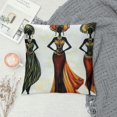 thumbnail image 2 of Shangniulu Bohemia Style African Tribe Women Theme Throw Pillow Cover Ethnic Characteristics Cushion Cover Sofa Couch Bedroom Decorative Square Pillowcase 20x20in, 2 of 5
