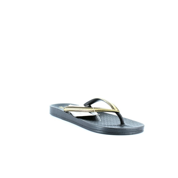 Ipanema ipanema women's ana metallic ii flip flop, black/gold, 6 m us