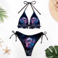 thumbnail image 2 of DHFJKG Bikini Swimsuits For Women Two Piece Set Side Tie Halter Triangle Top Thong Bottoms Summer Pool Party Outfit Trendy Beachwear, 2 of 3